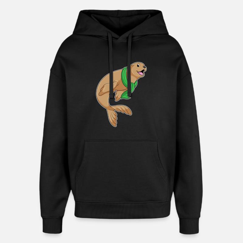 Sceau avec foulard - Sweat à capuche unisexe Stanley/Stella Oversized - noir