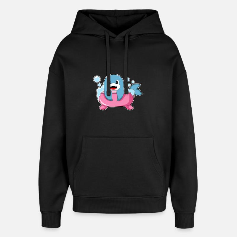 Dauphin dans la baignoire - Sweat à capuche unisexe Stanley/Stella Oversized - noir