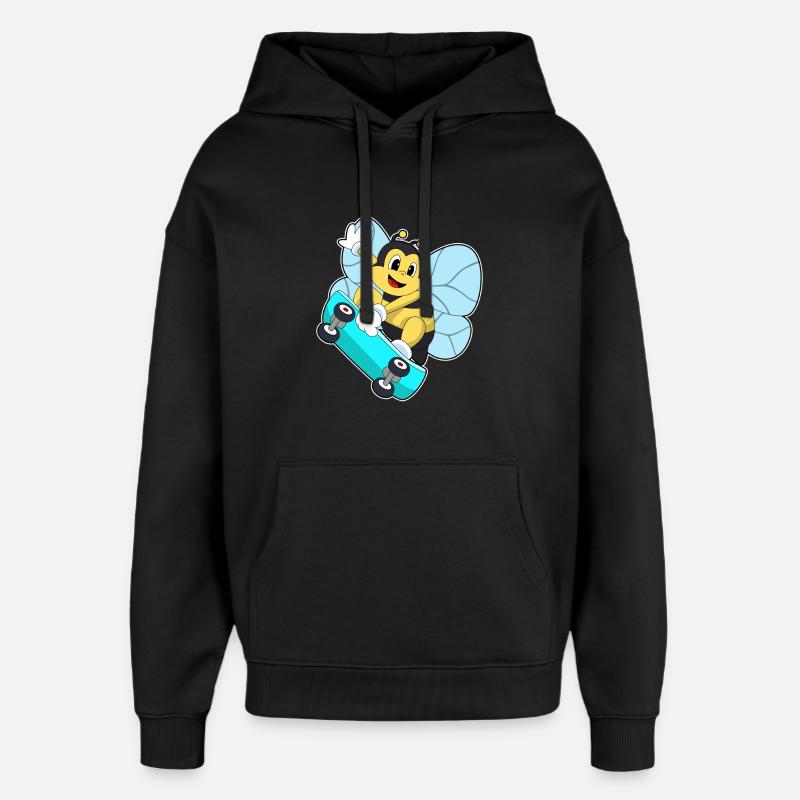 Skateboard Bee Skateur - Sweat à capuche unisexe Stanley/Stella Oversized - noir