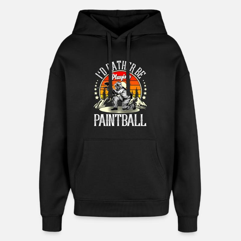 Paintball - Sweat à capuche unisexe Stanley/Stella Oversized - noir