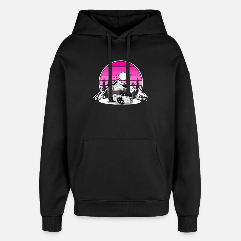Camping Camper Campen - Sweat à capuche unisexe Stanley/Stella Oversized - noir