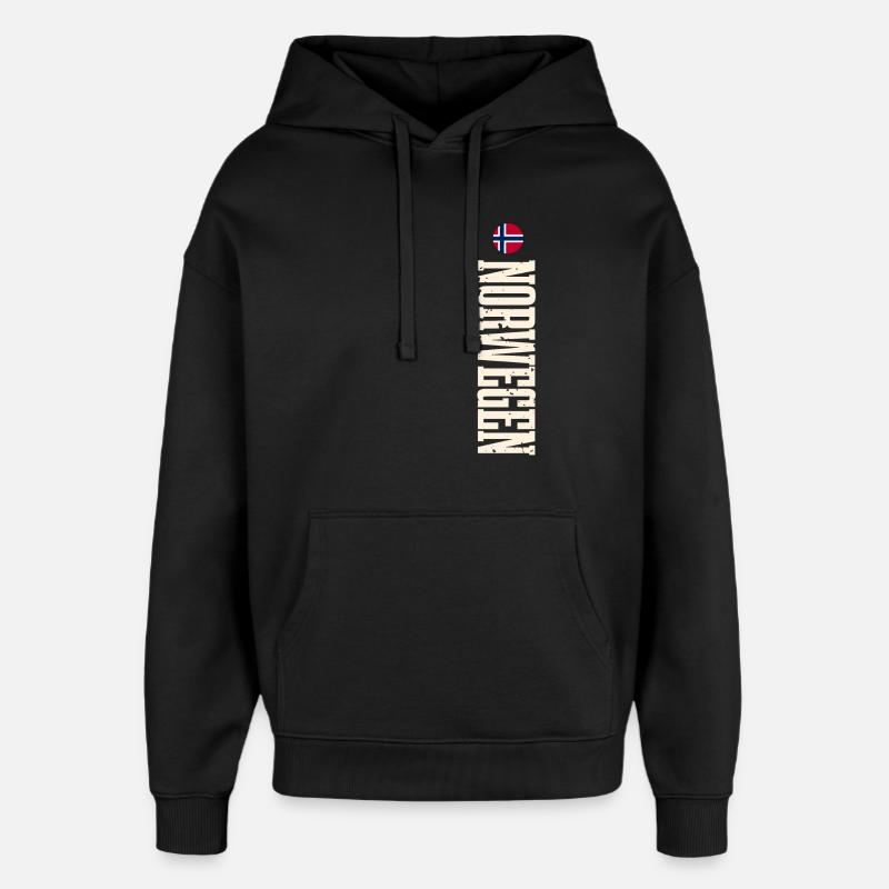Norwegen - Oversized Unisex Hoodie von Stanley/Stella - Schwarz