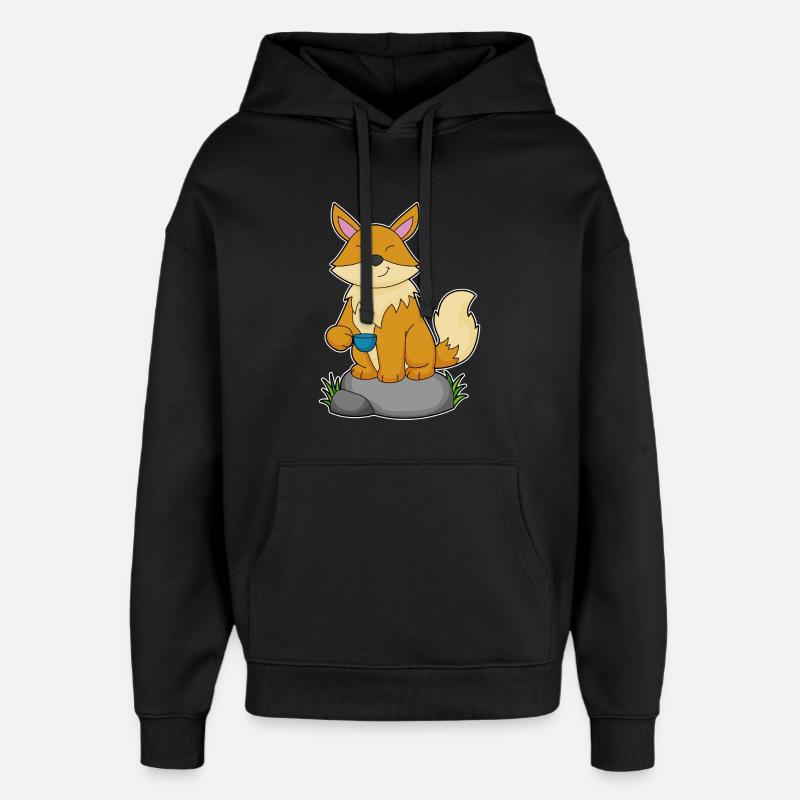 Fuchs Tasse - Oversized Unisex Hoodie von Stanley/Stella - Schwarz