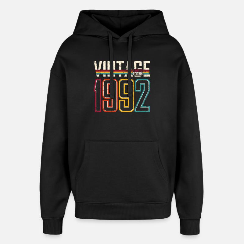 Millésime 1992 Edition Limitée - Sweat à capuche unisexe Stanley/Stella Oversized - noir