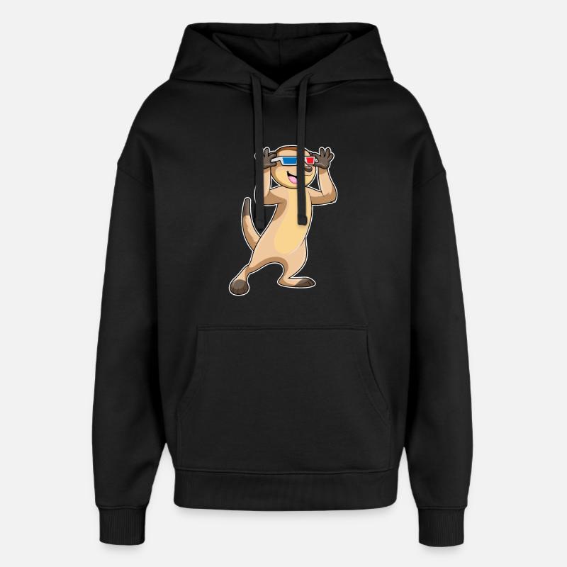 Suricates avec lunettes - Sweat à capuche unisexe Stanley/Stella Oversized - noir