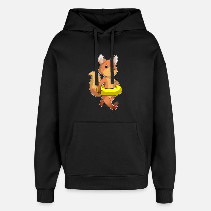 Fuchs mit Rettungsring - Oversized Unisex Hoodie von Stanley/Stella - Schwarz