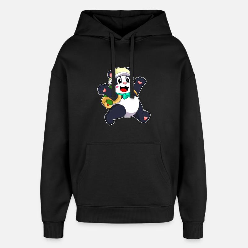 Panda en tant qu’étudiant - Sweat à capuche unisexe Stanley/Stella Oversized - noir