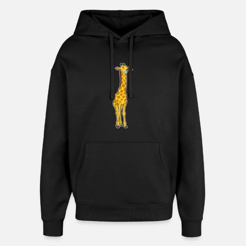 Girafe avec marguerites - Sweat à capuche unisexe Stanley/Stella Oversized - noir