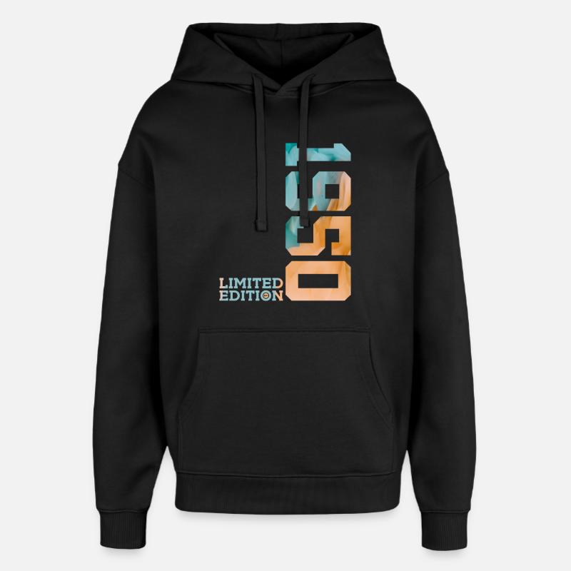 76E ANNIVERSAIRE ÉDITION LIMITÉE 1950 - Sweat à capuche unisexe Stanley/Stella Oversized - noir