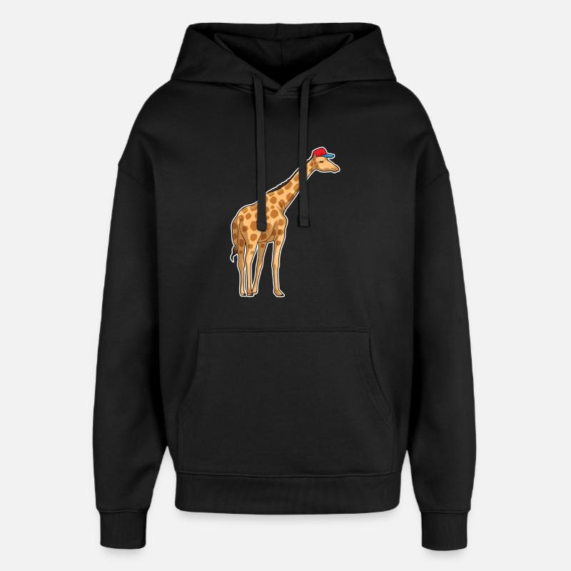 Casquette de girafe - Sweat à capuche unisexe Stanley/Stella Oversized - noir