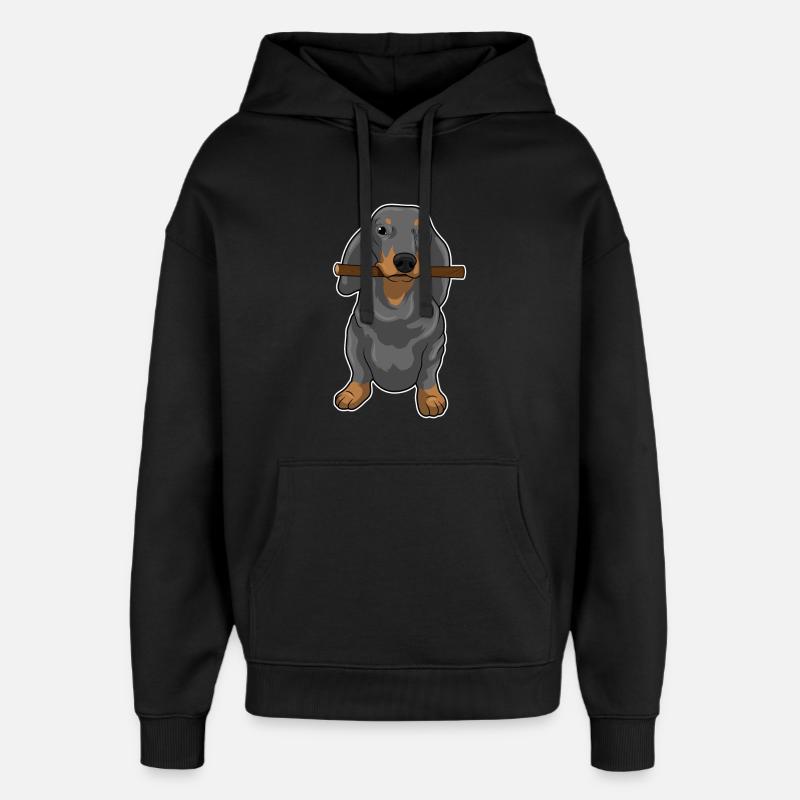 Teckel Stock - Sweat à capuche unisexe Stanley/Stella Oversized - noir