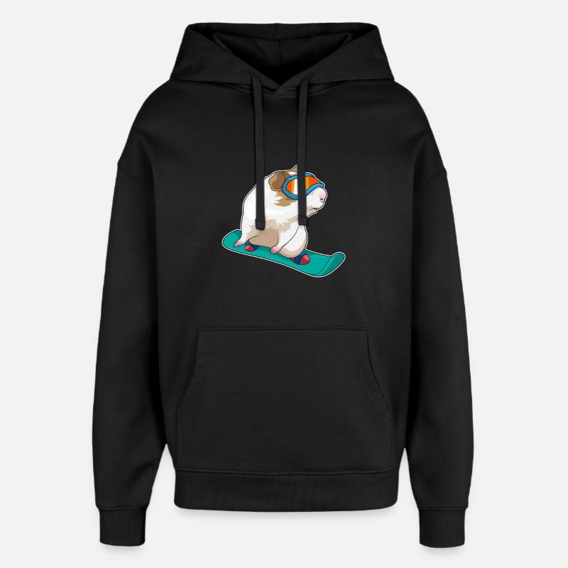 Guinea Pig Snowboarder Snowboard - Sweat à capuche unisexe Stanley/Stella Oversized - noir