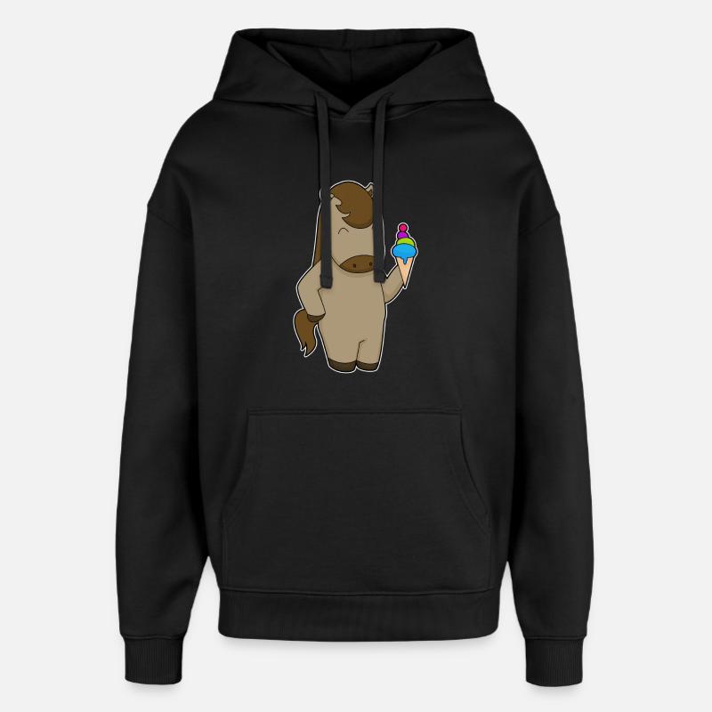 Pferd Waffeleis - Oversized Unisex Hoodie von Stanley/Stella - Schwarz