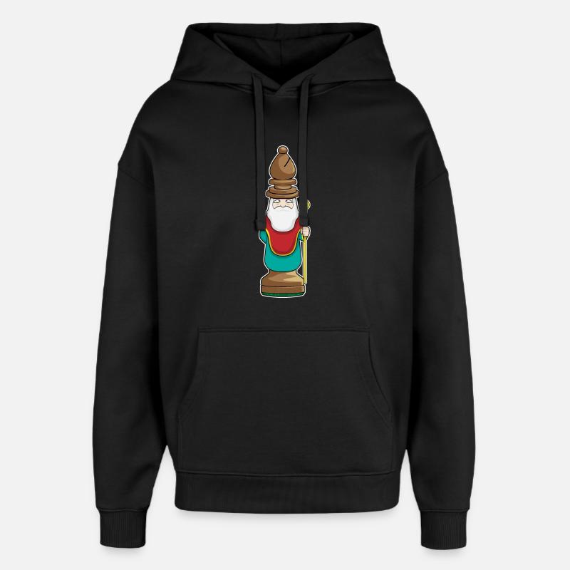Chess piece Runner Chess - Oversized Unisex Hoodie by Stanley/Stella - black
