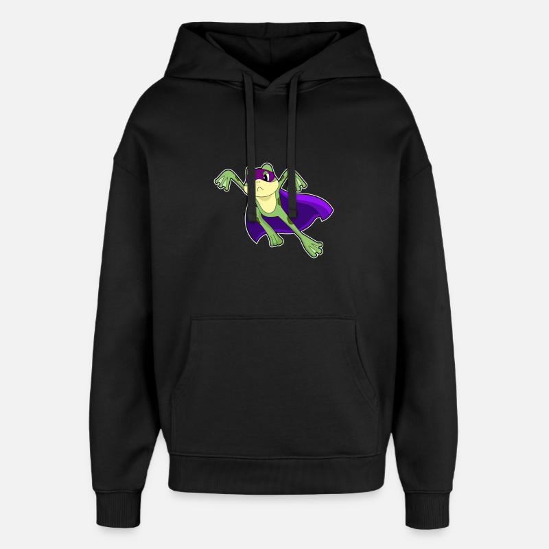 Frosch Held - Oversized Unisex Hoodie von Stanley/Stella - Schwarz