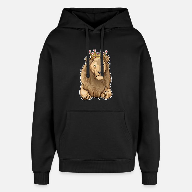 Löwe Krone - Oversized Unisex Hoodie von Stanley/Stella - Schwarz