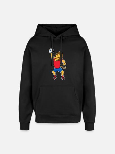 Löwe Handball Player Handball - Oversized Unisex Hoodie by Stanley/Stella - black