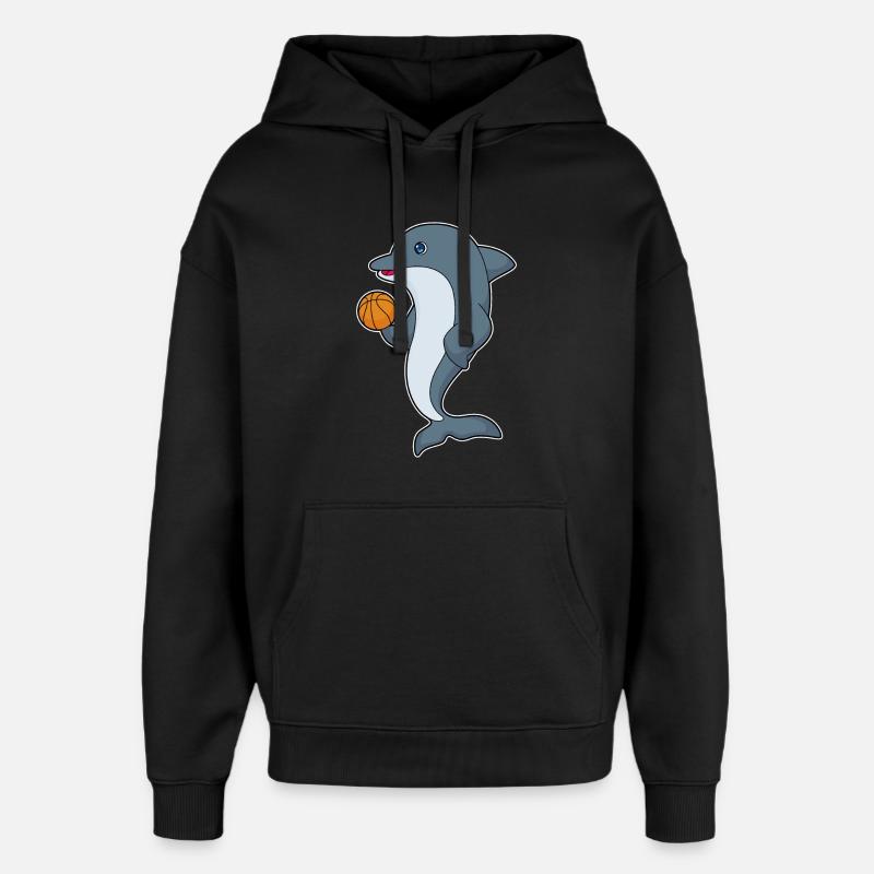 Basket-ball Dolphin - Sweat à capuche unisexe Stanley/Stella Oversized - noir