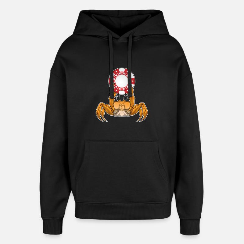 Jetons de poker Crab Poker - Sweat à capuche unisexe Stanley/Stella Oversized - noir