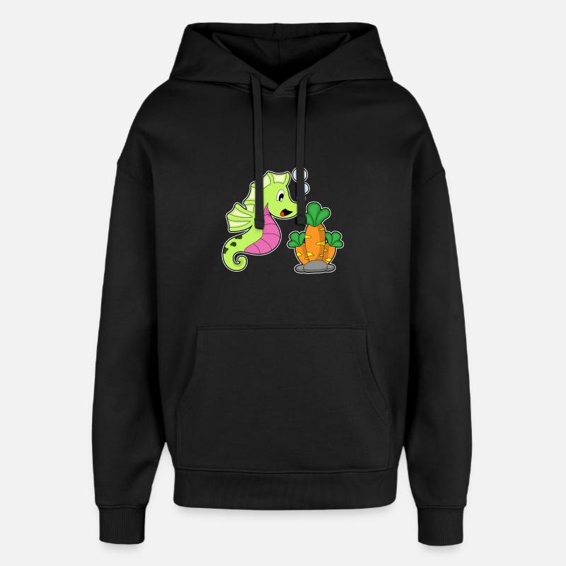 Seepferdchen Karotte - Oversized Unisex Hoodie von Stanley/Stella - Schwarz