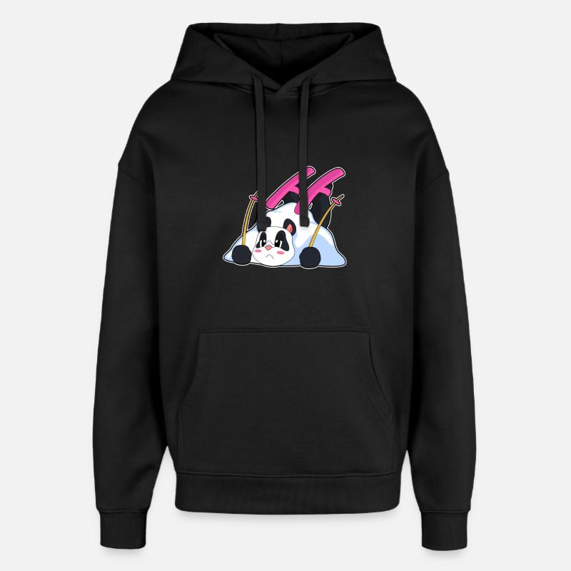 Panda Skier Ski - Sweat à capuche unisexe Stanley/Stella Oversized - noir