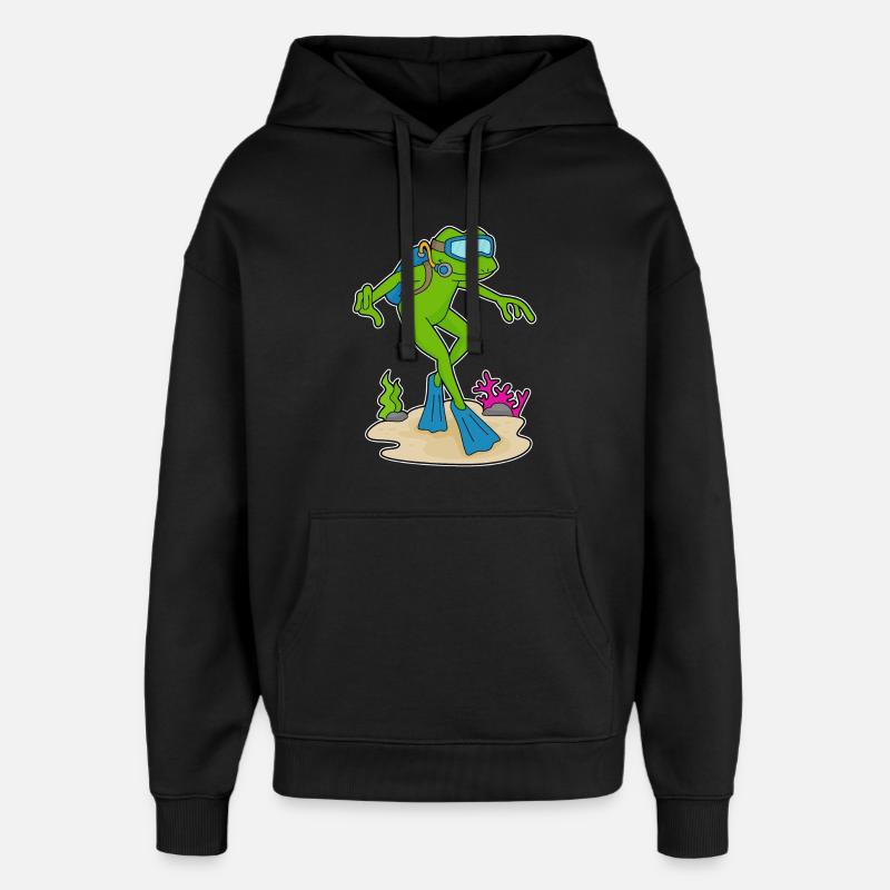 Nageoires Frog Diver - Sweat à capuche unisexe Stanley/Stella Oversized - noir