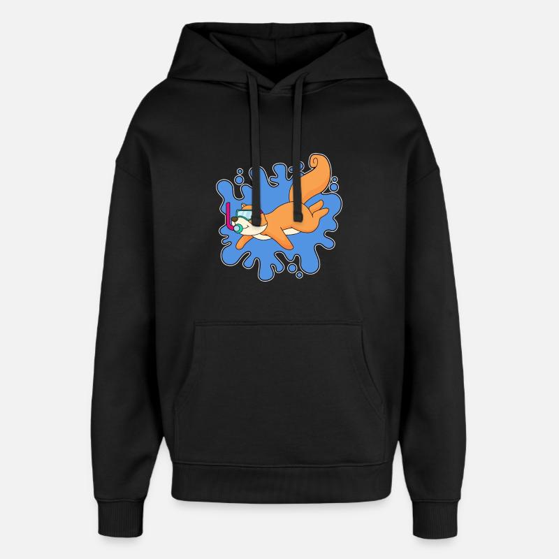 Squirrel Diver Snorkel - Sweat à capuche unisexe Stanley/Stella Oversized - noir