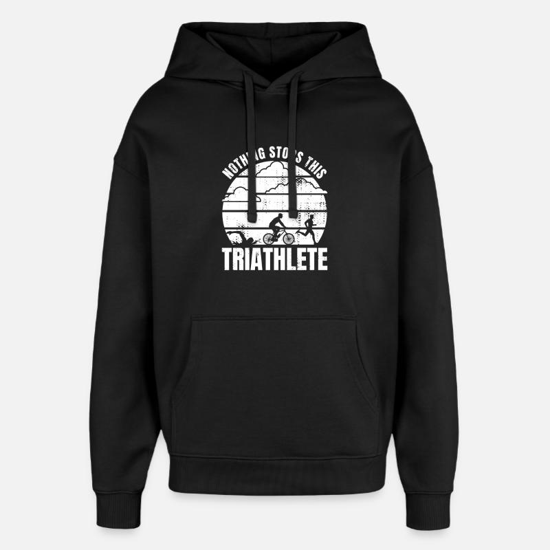 Triathlon Motivation - Sweat à capuche unisexe Stanley/Stella Oversized - noir