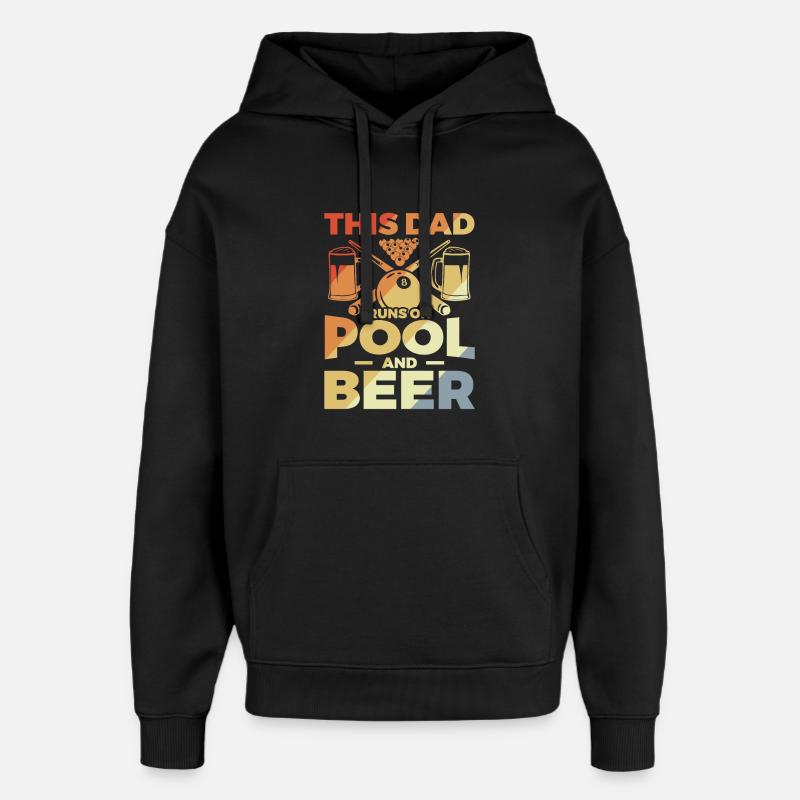 Drôle de papa billard - Sweat à capuche unisexe Stanley/Stella Oversized - noir