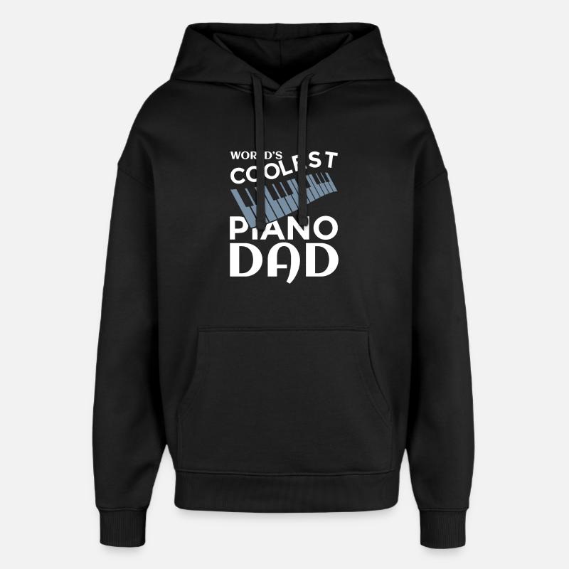 Pianiste Papa - Sweat à capuche unisexe Stanley/Stella Oversized - noir