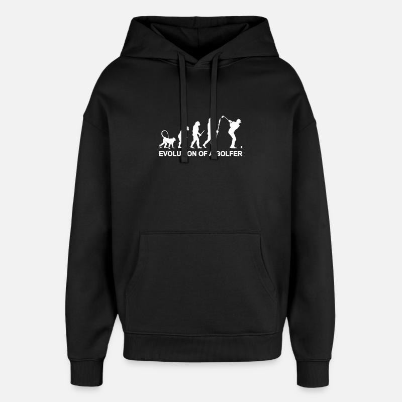 Évolution d’un golfeur - Sweat à capuche unisexe Stanley/Stella Oversized - noir