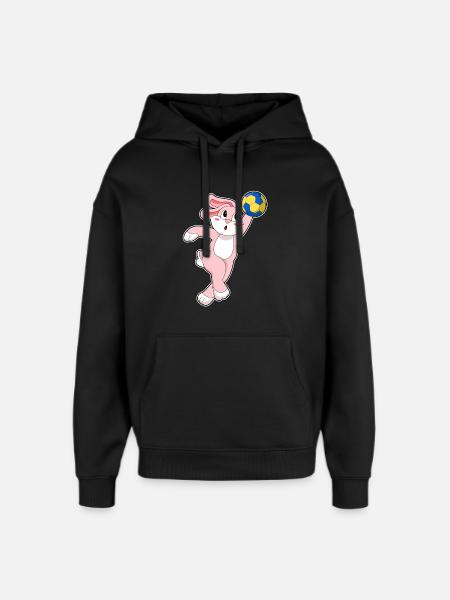 Rabbit Handball Player Handball - Oversized Unisex Hoodie by Stanley/Stella - black