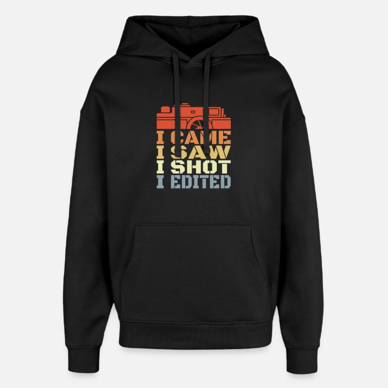 Camera Routine - Oversized Unisex Hoodie by Stanley/Stella - black