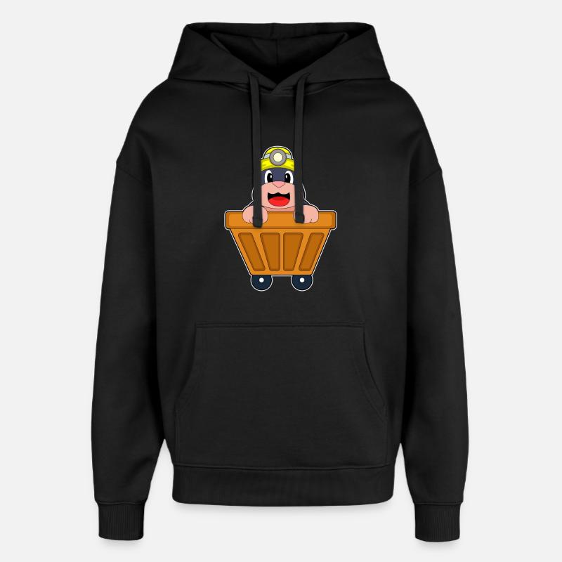 Maulwurf Bergbau Container - Oversized Unisex Hoodie von Stanley/Stella - Schwarz