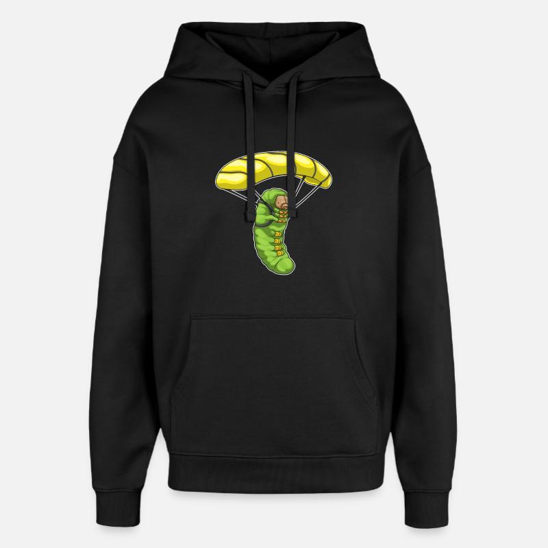 Raupe Fallschirm - Oversized Unisex Hoodie von Stanley/Stella - Schwarz