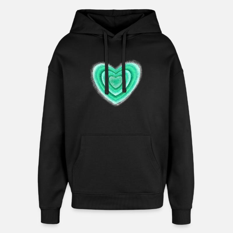 Cœur - Sweat à capuche unisexe Stanley/Stella Oversized - noir