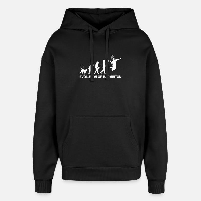 Evolution of Badminton - Oversized Unisex Hoodie von Stanley/Stella - Schwarz