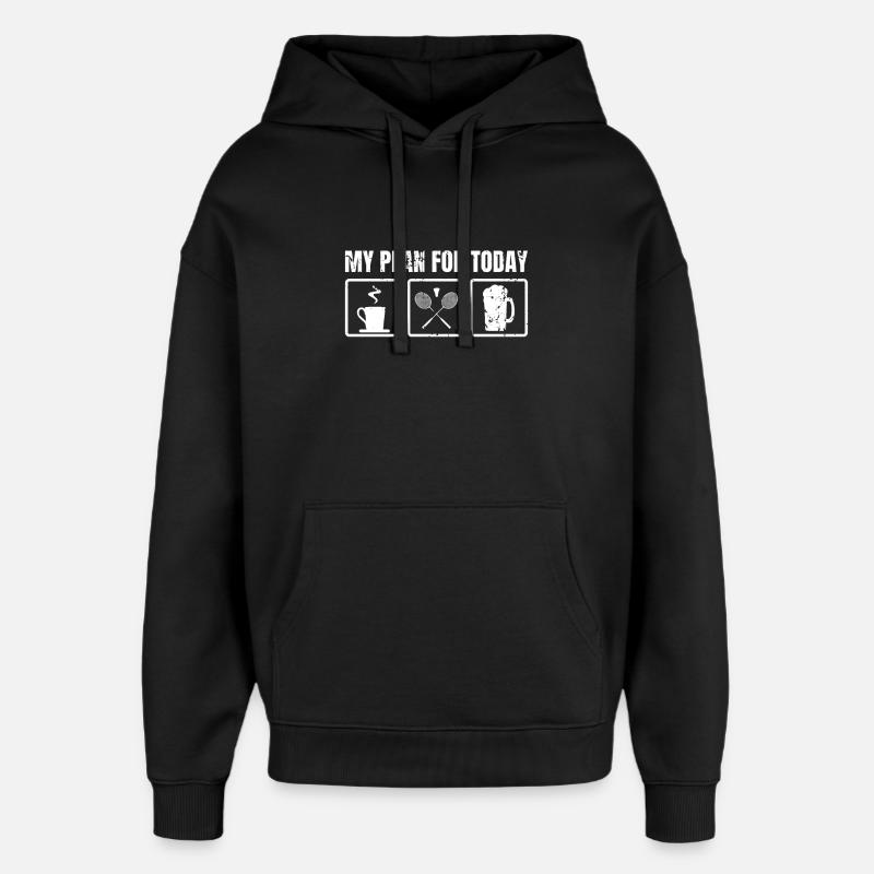 Café Badminton Bière - Sweat à capuche unisexe Stanley/Stella Oversized - noir