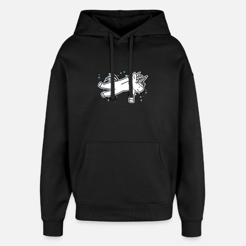 Licornes nageuses - Sweat à capuche unisexe Stanley/Stella Oversized - noir