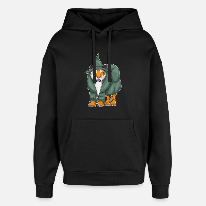 Tiger Zauberer - Oversized Unisex Hoodie von Stanley/Stella - Schwarz