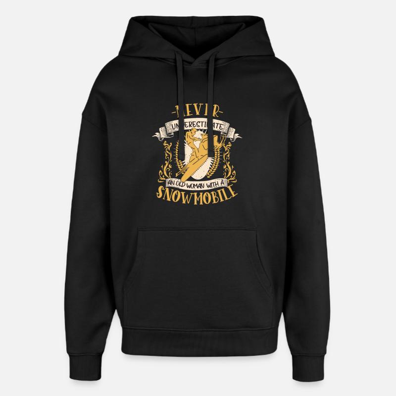Snowmobile Snowmobile Fun Gift - Oversized Unisex Hoodie by Stanley/Stella - black