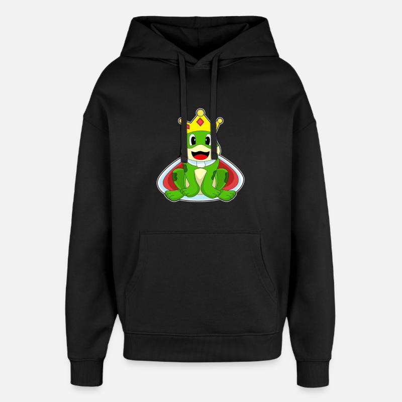 Couronne du Roi Grenouille - Sweat à capuche unisexe Stanley/Stella Oversized - noir