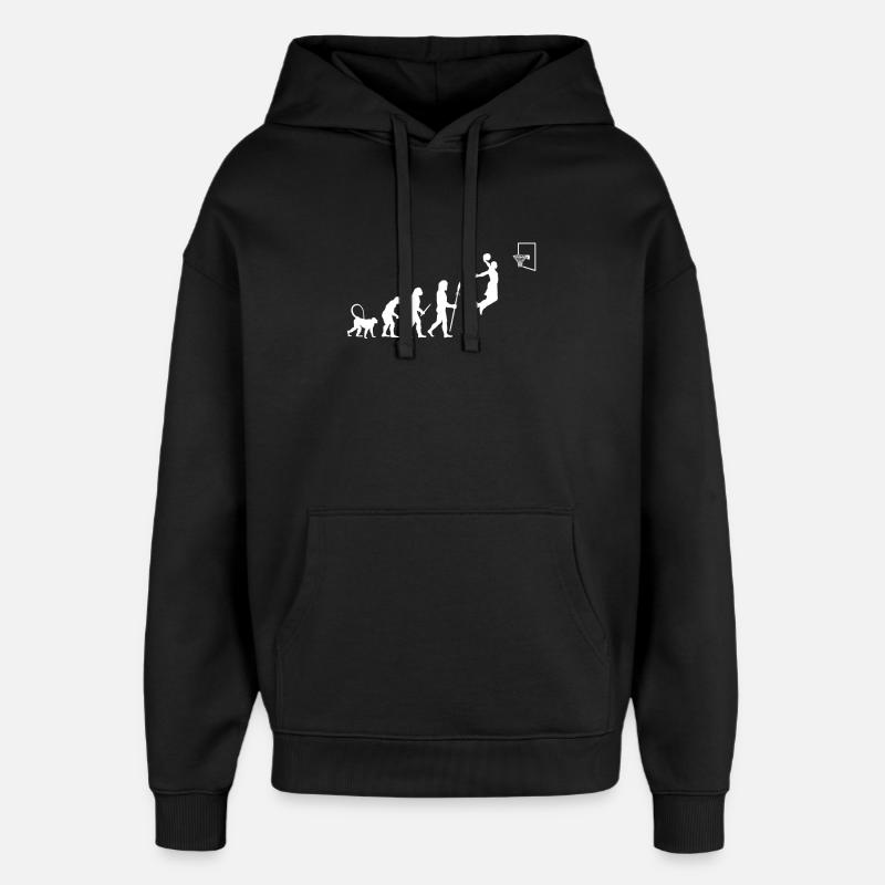 Évolution du basketball - Sweat à capuche unisexe Stanley/Stella Oversized - noir