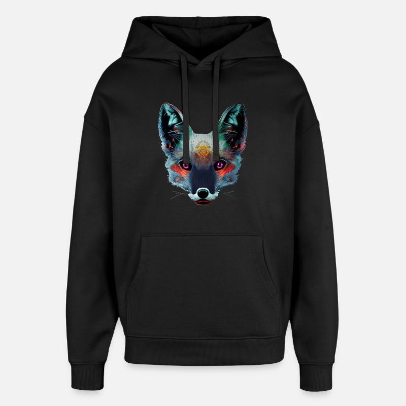 Neonfuchs Kopfkunst - Oversized Unisex Hoodie von Stanley/Stella - Schwarz
