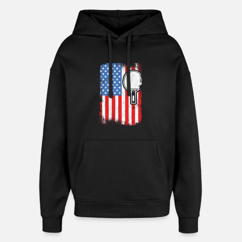 4 juillet Tennis de table - Sweat à capuche unisexe Stanley/Stella Oversized - noir
