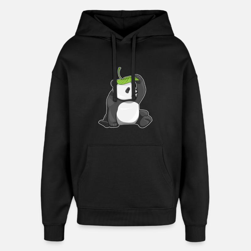 Panda Leaf - Oversized Unisex Hoodie by Stanley/Stella - black