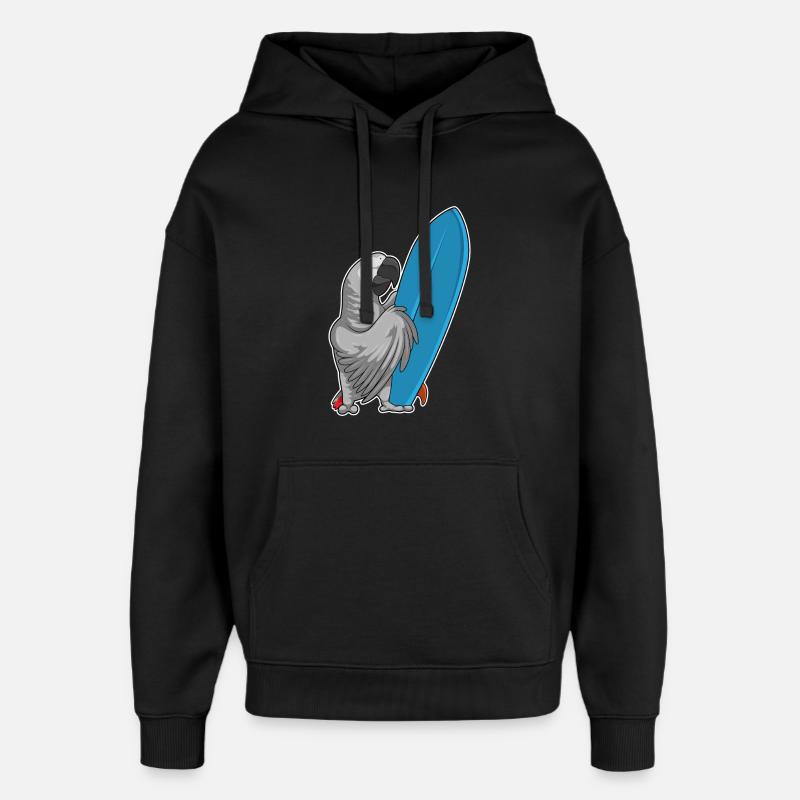 Parrot surf board Summer - Sweat à capuche unisexe Stanley/Stella Oversized - noir