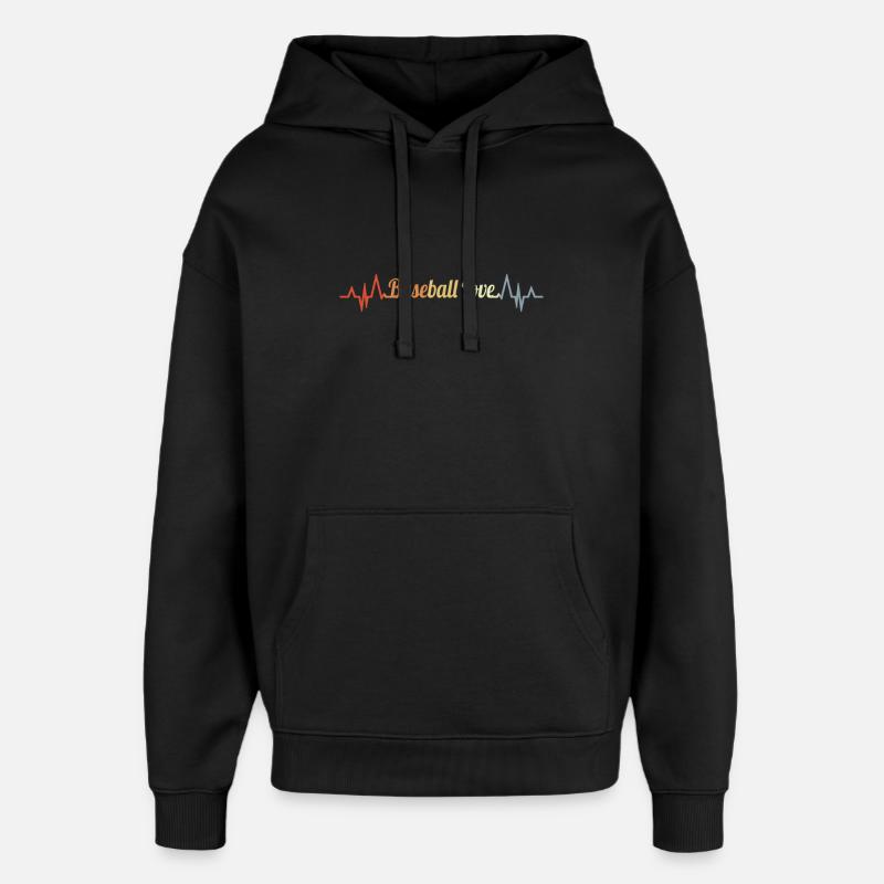 J’adore le baseball - Sweat à capuche unisexe Stanley/Stella Oversized - noir