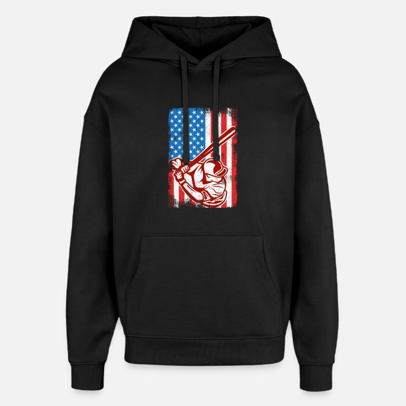 4 juillet Baseball - Sweat à capuche unisexe Stanley/Stella Oversized - noir