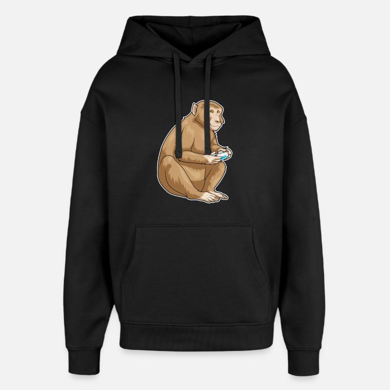 Affe Gamer Controller - Oversized Unisex Hoodie von Stanley/Stella - Schwarz